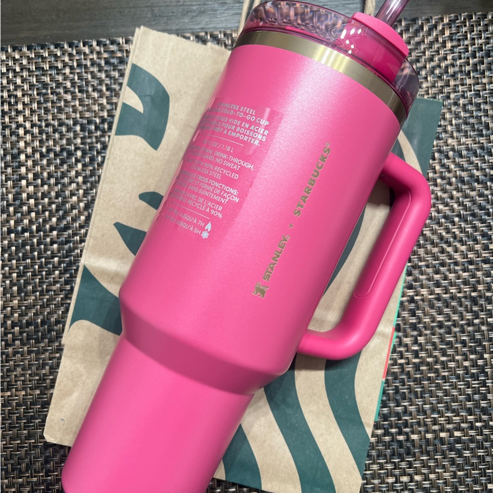 Starbucks Stanley Berry Pink Glitter 40 oz -Holiday 2024